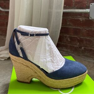 Sam Edelman Blue Wedge Espadrilles